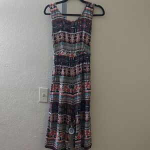 My Story Multicolor Patterned Capri Jumpsuit